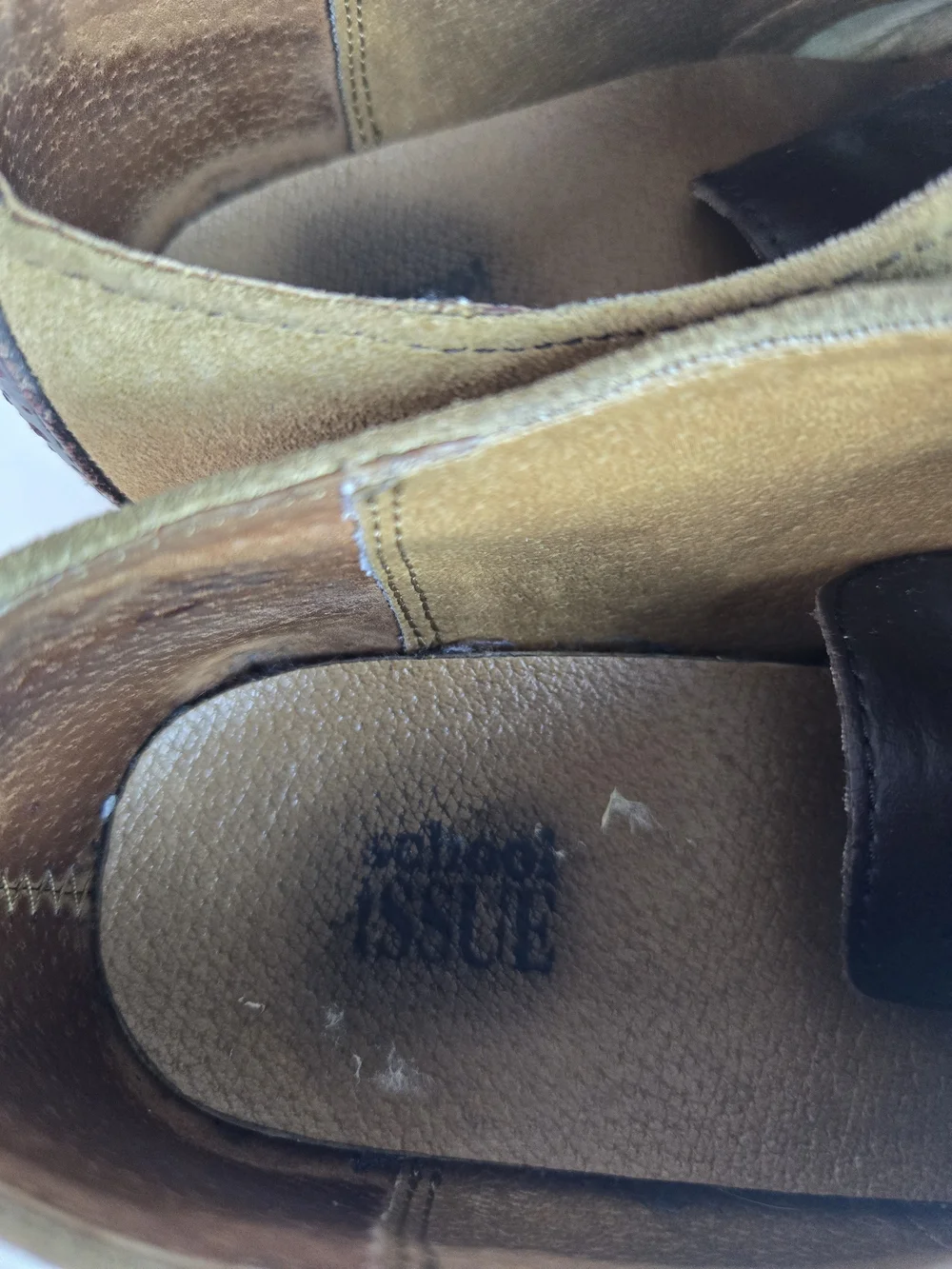 Varsity Two-Tone Suede and Leather Oxfords in Olive and Dark Brown